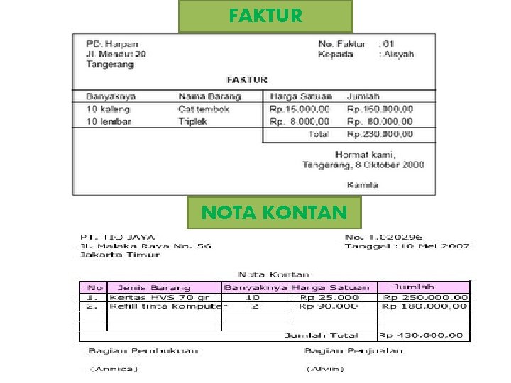 FAKTUR NOTA KONTAN 