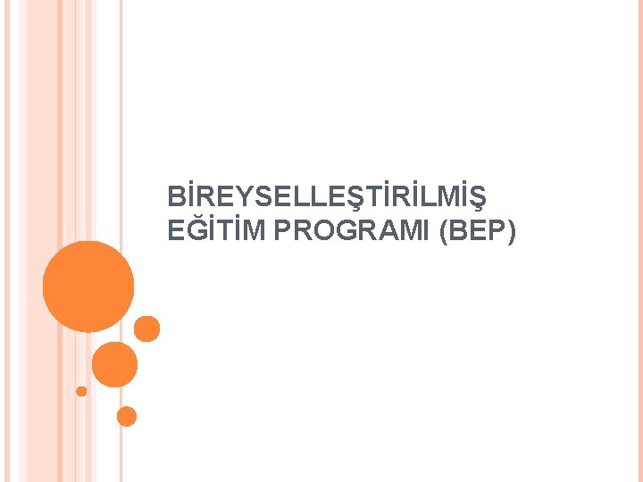 BİREYSELLEŞTİRİLMİŞ EĞİTİM PROGRAMI (BEP) 