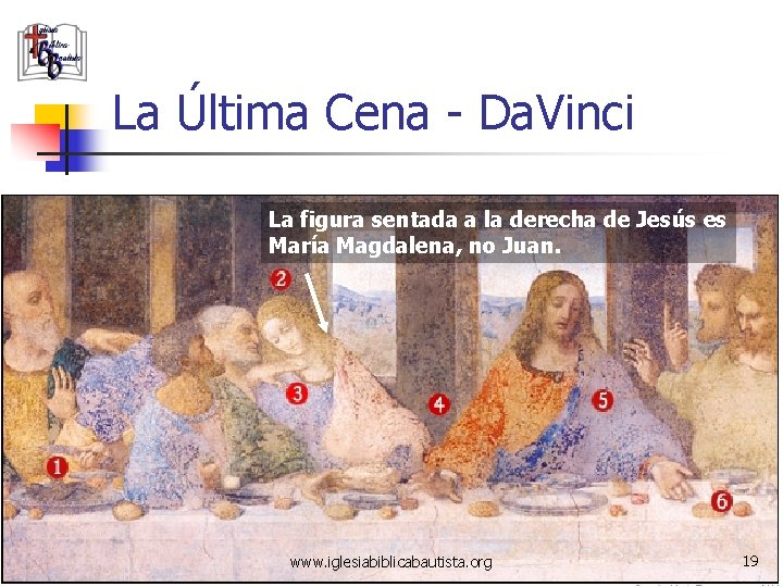 La Última Cena - Da. Vinci La figura sentada a la derecha de Jesús