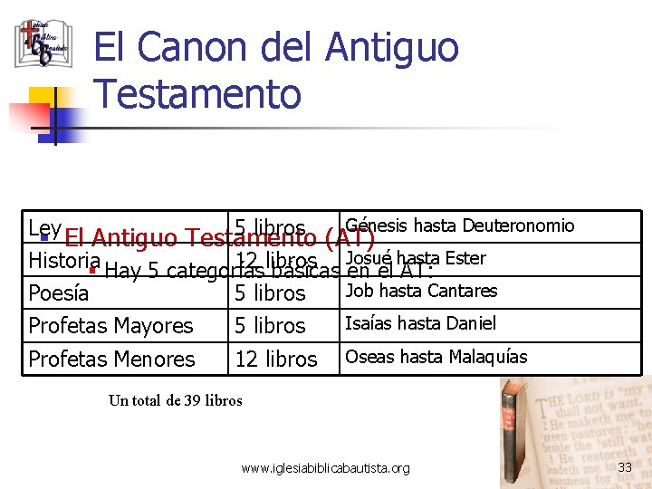 El Canon del Antiguo Testamento Génesis hasta Deuteronomio Ley 5 libros § El Antiguo
