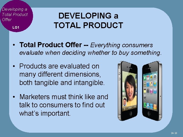 Developing a Total Product Offer LG 1 DEVELOPING a TOTAL PRODUCT • Total Product