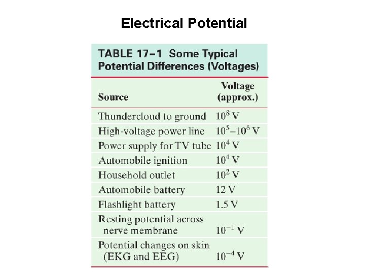Electrical Potential 