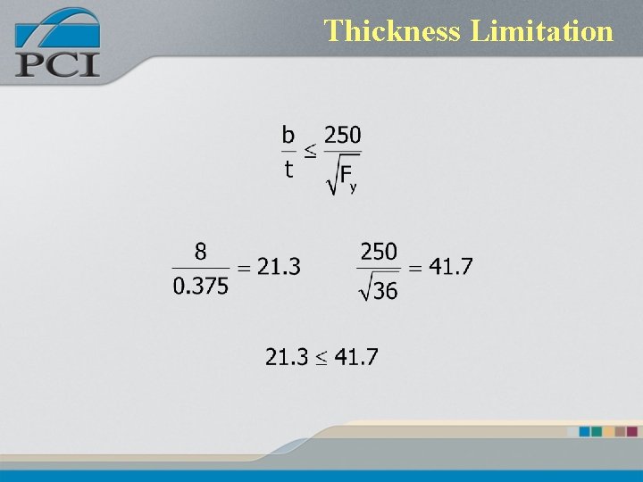 Thickness Limitation 