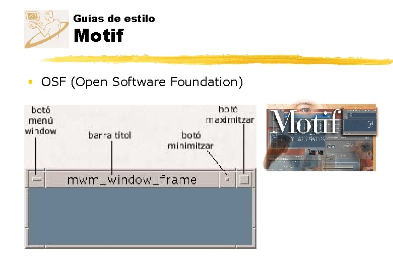 Guías de estilo Motif § OSF (Open Software Foundation) 