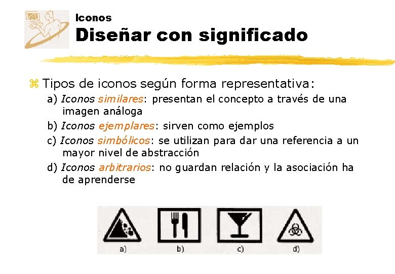 Iconos Diseñar con significado z Tipos de iconos según forma representativa: a) Iconos similares: