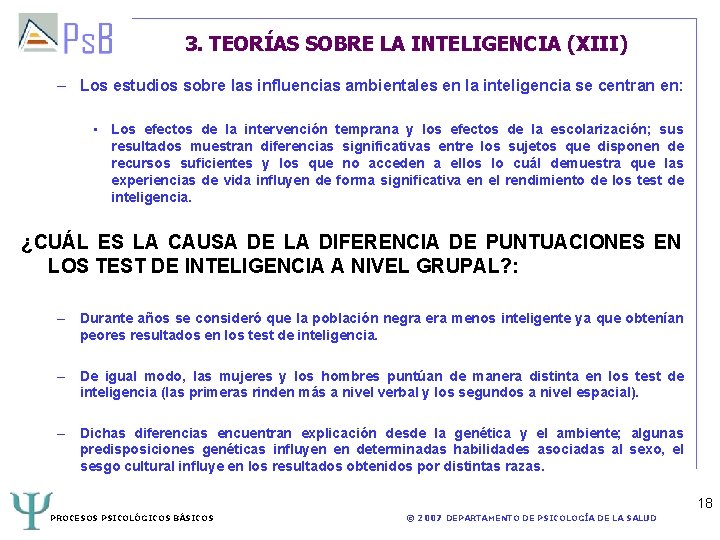 3. TEORÍAS SOBRE LA INTELIGENCIA (XIII) – Los estudios sobre las influencias ambientales en