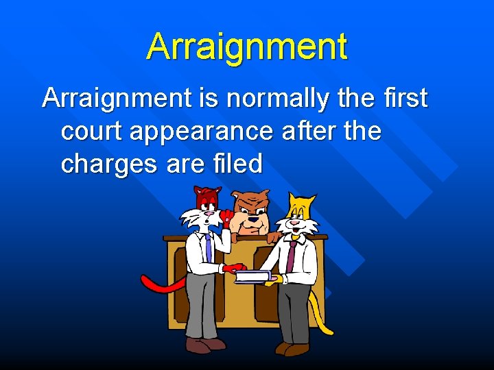 Arraignment is normally the first court appearance after the charges are filed 