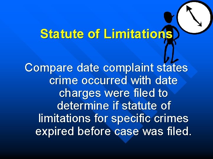 Statute of Limitations Compare date complaint states crime occurred with date charges were filed