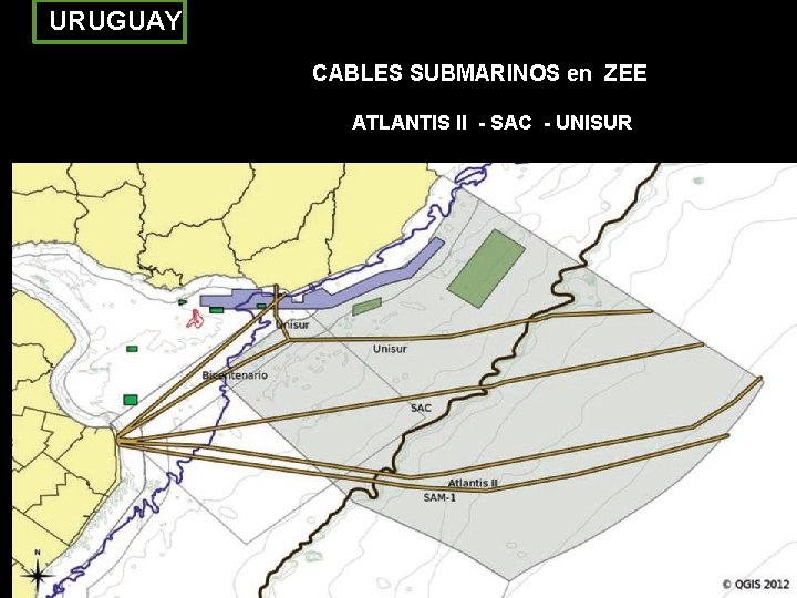 URUGUAY CABLES SUBMARINOS en ZEE ATLANTIS II - SAC - UNISUR 