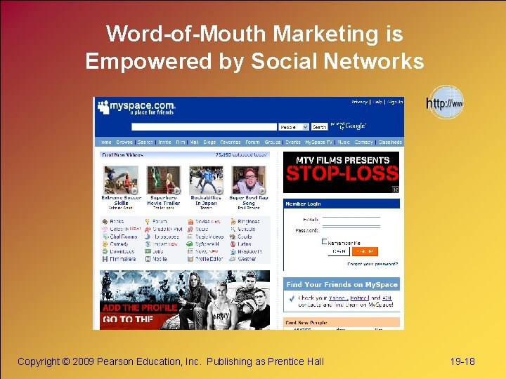 Word-of-Mouth Marketing is Empowered by Social Networks Copyright © 2009 Pearson Education, Inc. Publishing Word-of-Mouth Marketing is Empowered by Social Networks Copyright © 2009 Pearson Education, Inc. Publishing