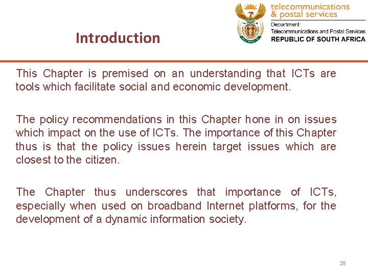 Introduction This Chapter is premised on an understanding that ICTs are tools which facilitate