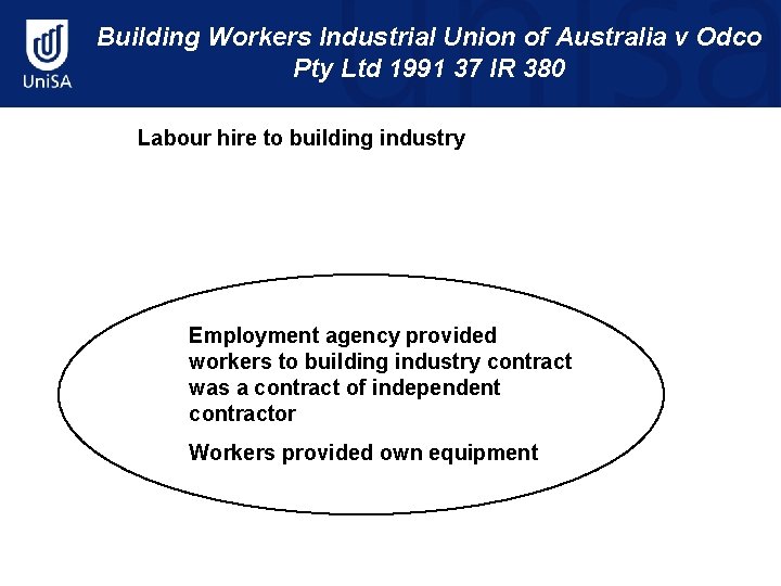 Building Workers Industrial Union of Australia v Odco Pty Ltd 1991 37 IR 380