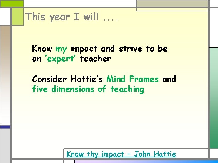 This year I will. . Know my impact and strive to be an ’expert’ This year I will. . Know my impact and strive to be an ’expert’