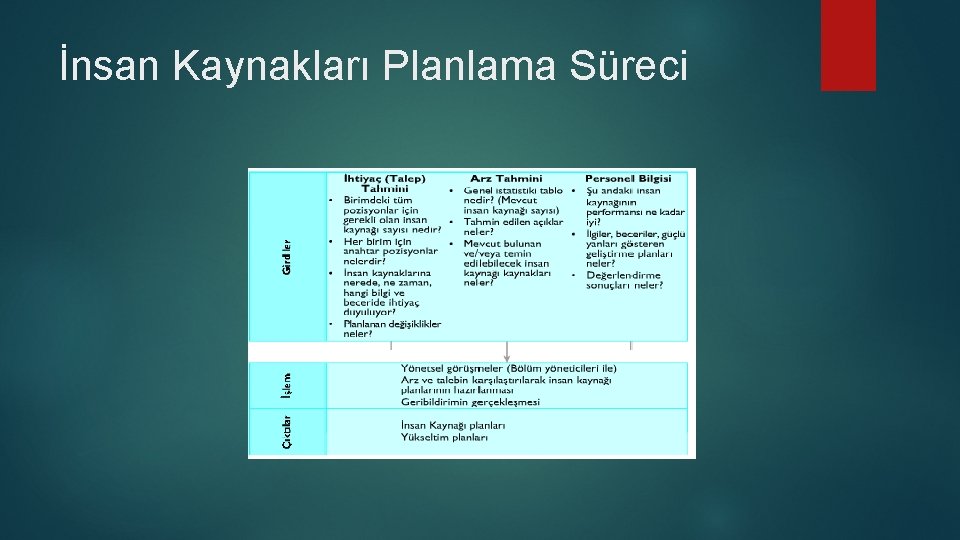 İnsan Kaynakları Planlama Süreci 