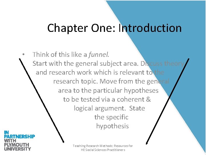 Chapter One: Introduction • Think of this like a funnel. Start with the general