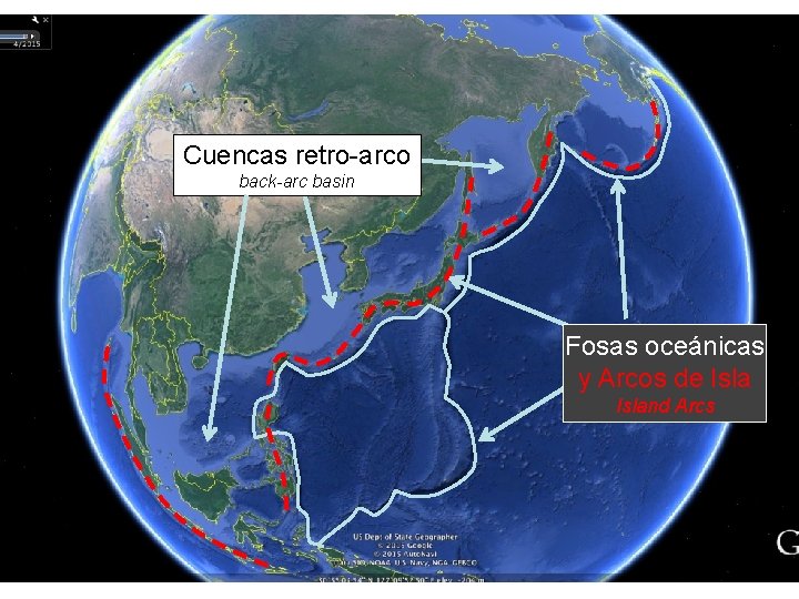 Cuencas retro-arco back-arc basin Fosas oceánicas y Arcos de Island Arcs Cuencas retro-arco back-arc basin Fosas oceánicas y Arcos de Island Arcs