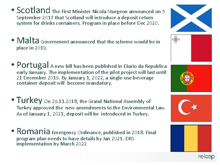 • Scotland The First Minister Nicola Sturgeon announced on 5 September 2017 that • Scotland The First Minister Nicola Sturgeon announced on 5 September 2017 that