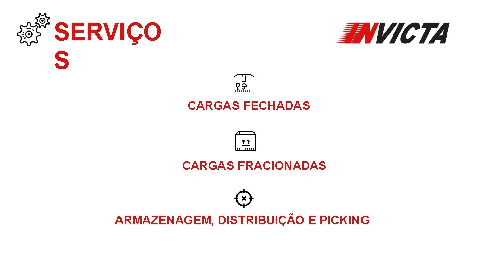 SERVIÇO S CARGAS FECHADAS CARGAS FRACIONADAS ARMAZENAGEM, DISTRIBUIÇÃO E PICKING 