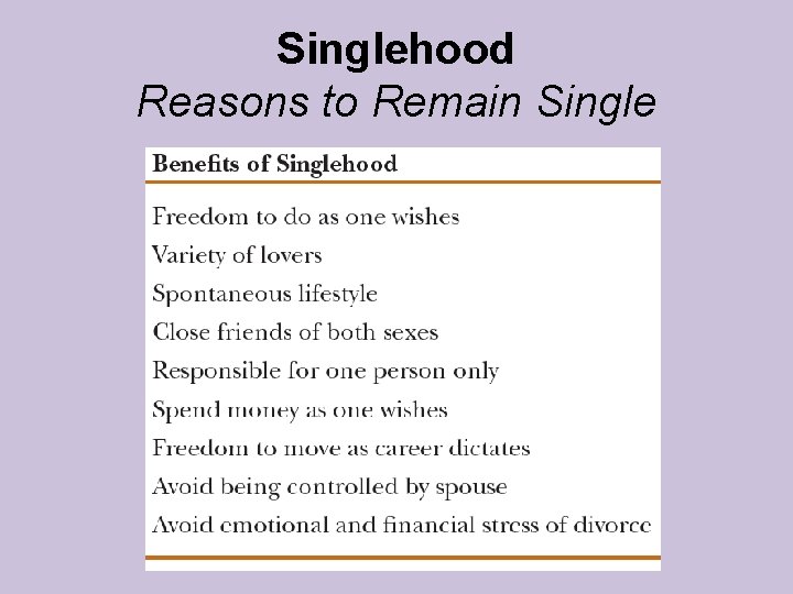 Singlehood Reasons to Remain Single Singlehood Reasons to Remain Single
