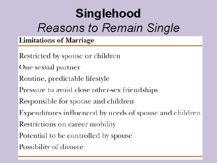 Singlehood Reasons to Remain Single Singlehood Reasons to Remain Single