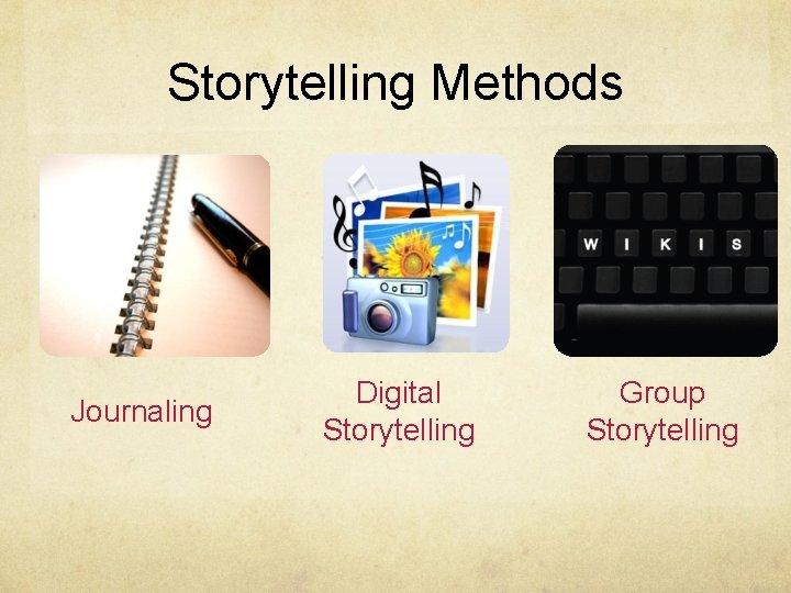 Storytelling Methods Journaling Digital Storytelling Group Storytelling 