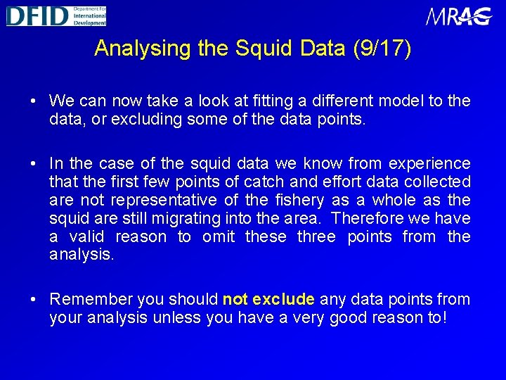 Analysing the Squid Data (9/17) • We can now take a look at fitting