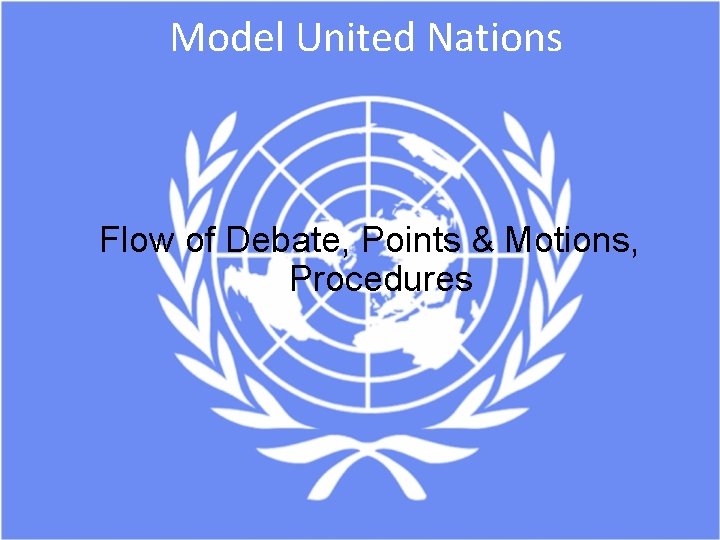 Model United Nations Flow of Debate, Points & Motions, Procedures 