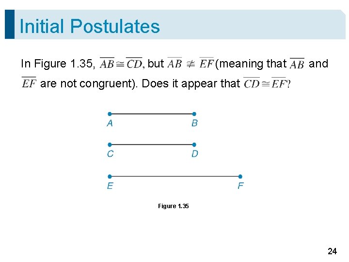 Initial Postulates In Figure 1. 35, but (meaning that and are not congruent). Does