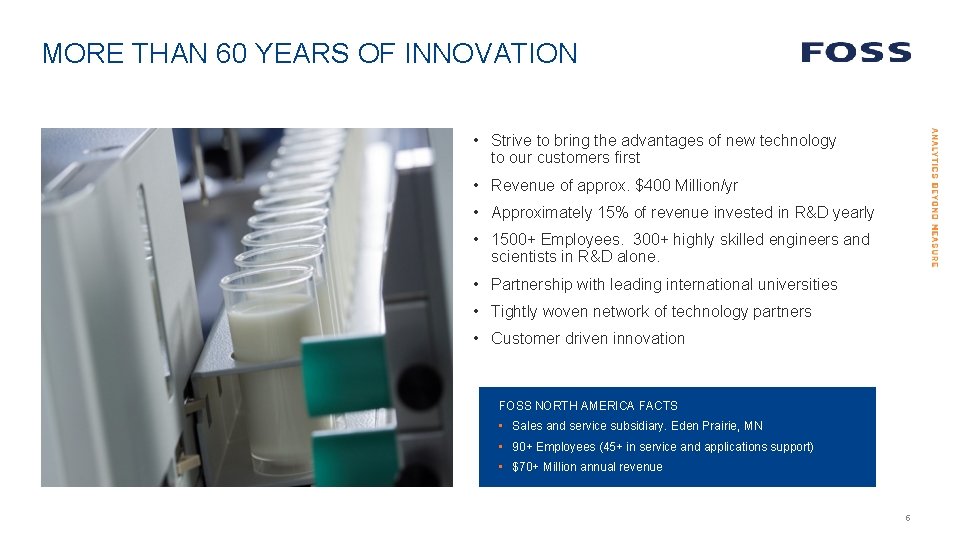 MORE THAN 60 YEARS OF INNOVATION • Strive to bring the advantages of new