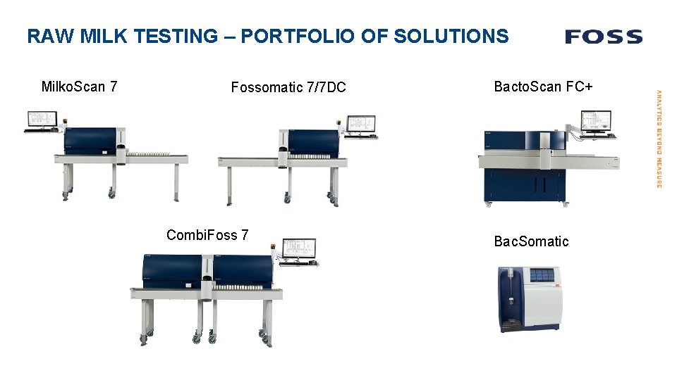RAW MILK TESTING – PORTFOLIO OF SOLUTIONS Milko. Scan 7 Fossomatic 7/7 DC Combi.
