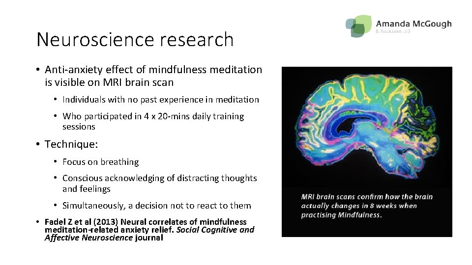 Neuroscience research • Anti-anxiety effect of mindfulness meditation is visible on MRI brain scan