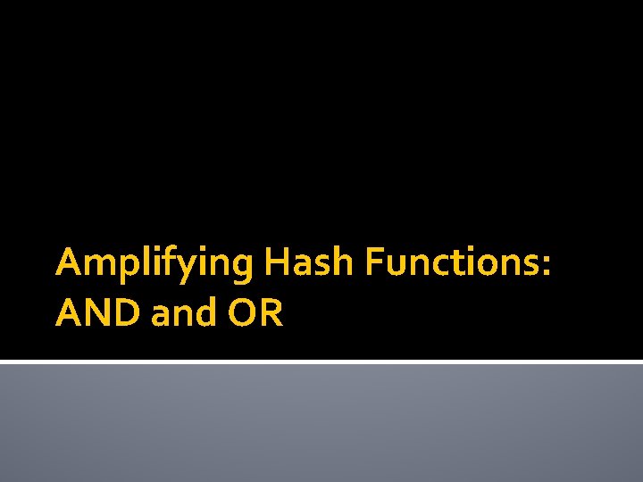 Amplifying Hash Functions: AND and OR 