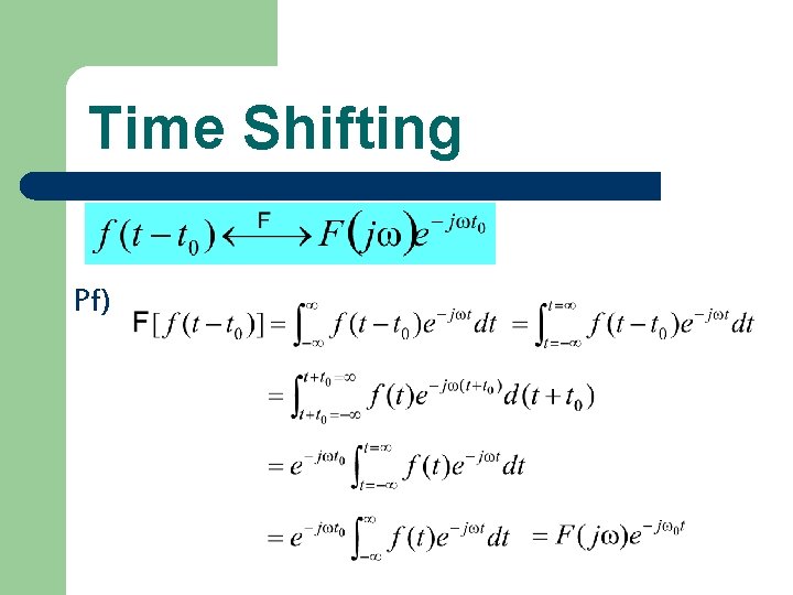 Time Shifting Pf) 