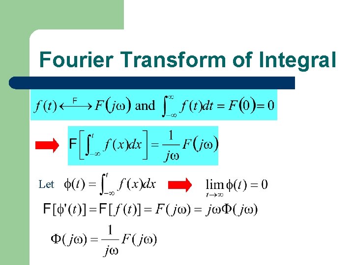 Fourier Transform of Integral Let 