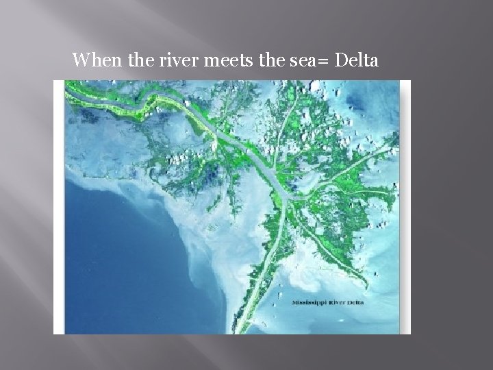 When the river meets the sea= Delta 
