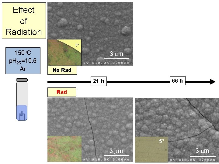 Effect of Radiation 150 o. C p. H 25=10. 6 Ar 3 m No
