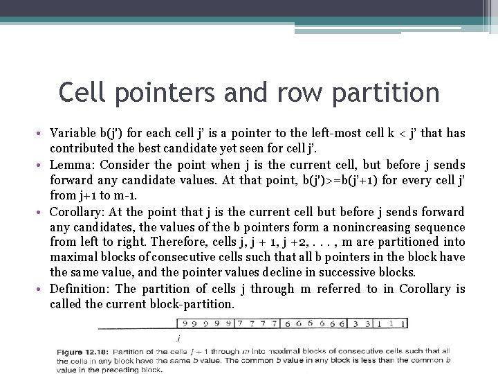 Cell pointers and row partition • Variable b(j') for each cell j’ is a