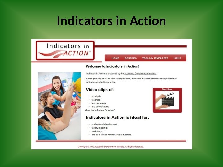 Indicators in Action 