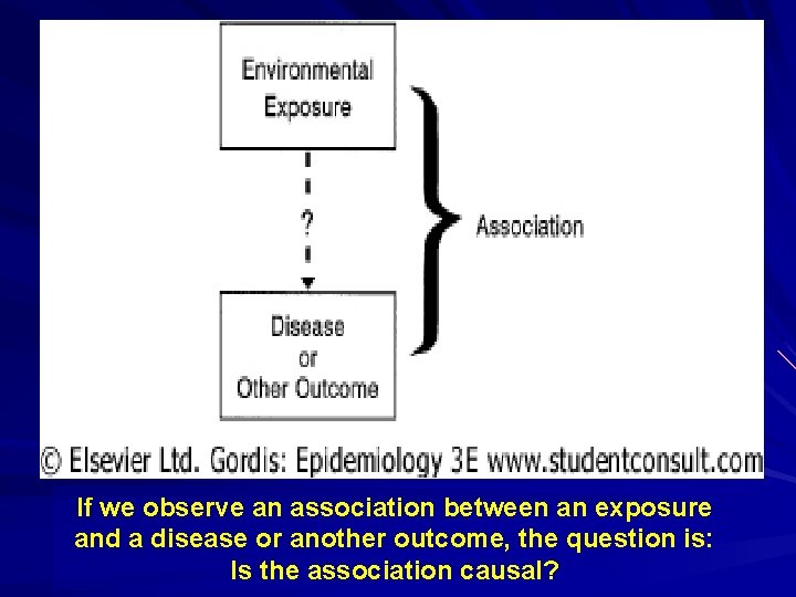 If we observe an association between an exposure and a disease or another outcome,