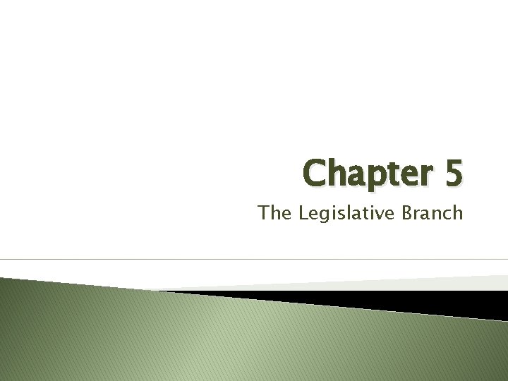 Chapter 5 The Legislative Branch 