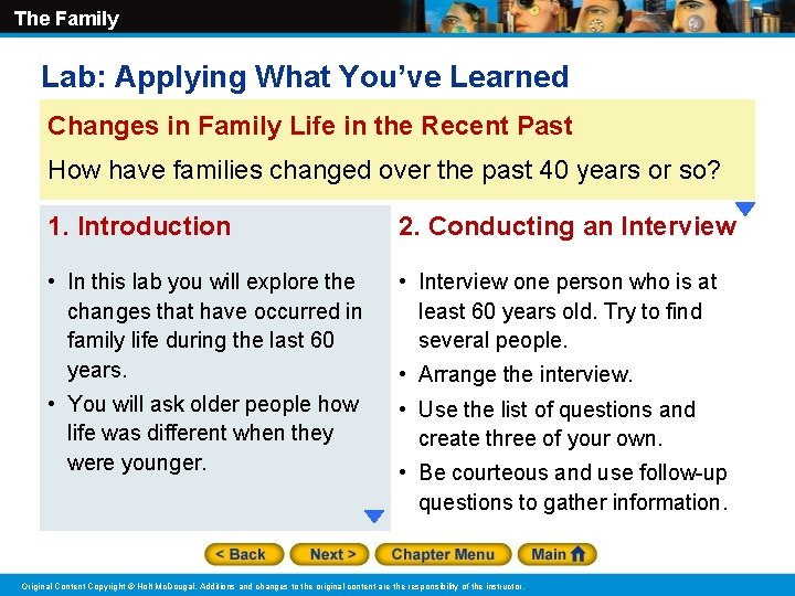 The Family Lab: Applying What You’ve Learned Changes in Family Life in the Recent