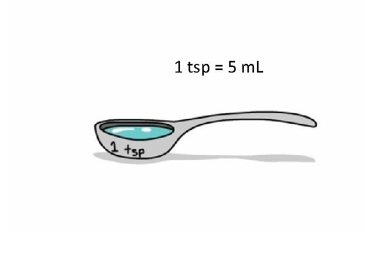 1 tsp = 5 m. L 