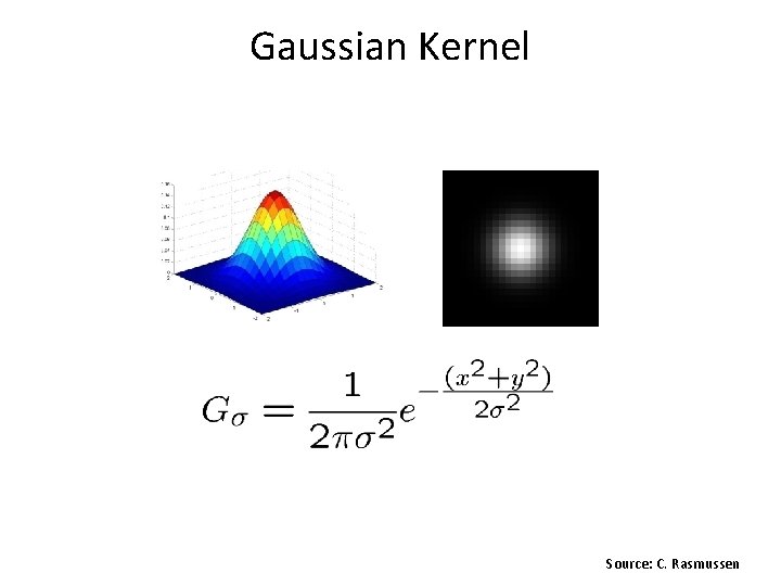 Gaussian Kernel Source: C. Rasmussen Gaussian Kernel Source: C. Rasmussen
