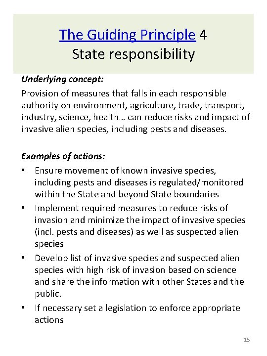 The Guiding Principle 4 State responsibility Underlying concept: Provision of measures that falls in