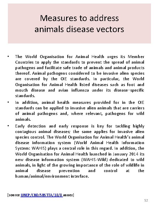 Measures to address animals disease vectors • • • The World Organisation for Animal Measures to address animals disease vectors • • • The World Organisation for Animal