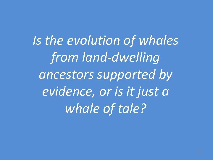 Is the evolution of whales from land-dwelling ancestors supported by evidence, or is it Is the evolution of whales from land-dwelling ancestors supported by evidence, or is it