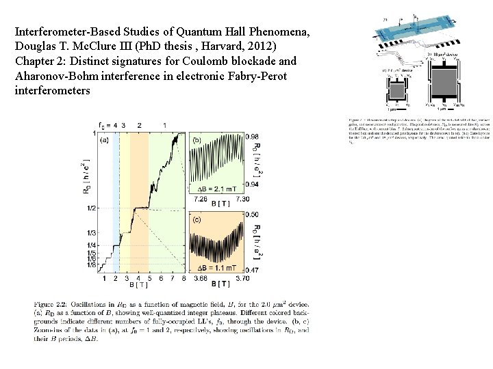 Interferometer-Based Studies of Quantum Hall Phenomena, Douglas T. Mc. Clure III (Ph. D thesis