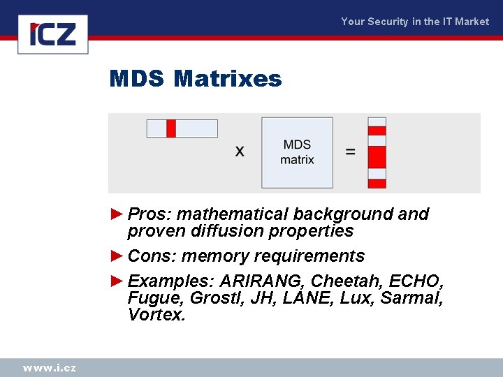 Your Security in the IT Market MDS Matrixes ► Pros: mathematical background and proven
