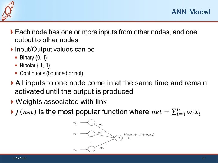 ANN Model 11/27/2020 17 