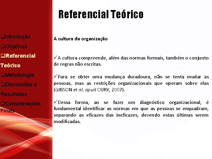 Referencial Teórico q. Introdução q. Objetivos q. Referencial Teórico q. Metodologia q. Discussões e